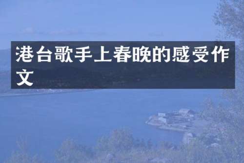 港台歌手上的感受作文