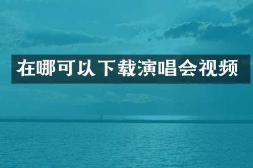 在哪可以下载演唱会视频