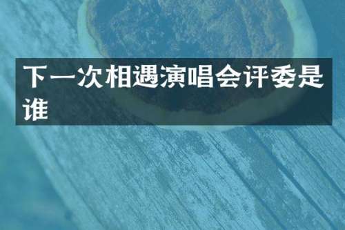 下一次相遇演唱会评委是谁
