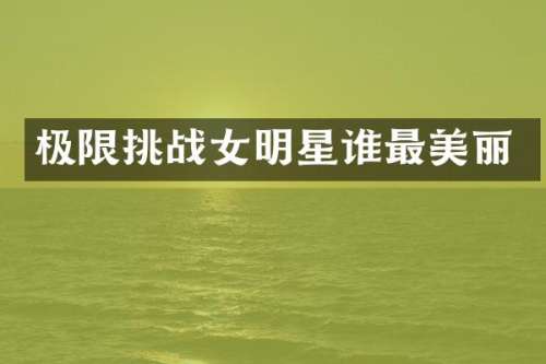 极限挑战女明星谁最美丽