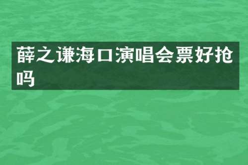 薛之谦海口演唱会票好抢吗