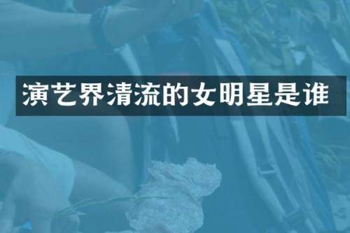演艺界清流的女明星是谁