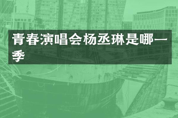 青春演唱会杨丞琳是哪一季