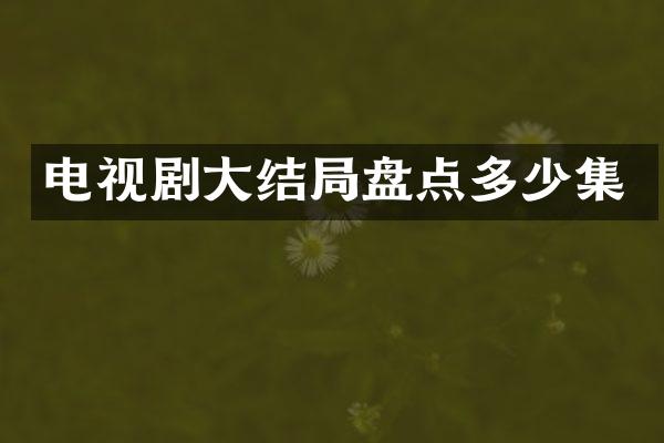 电视剧大结局盘点多少集