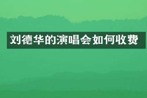 刘德华的演唱会如何收费