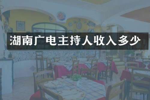 湖南广电主持人收入多少
