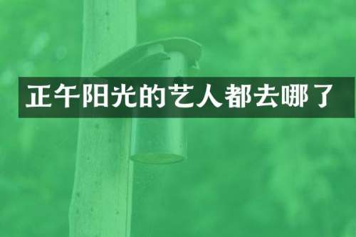 正午阳光的艺人都去哪了