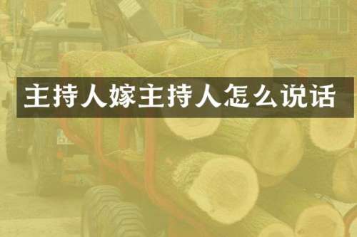主持人嫁主持人怎么说话