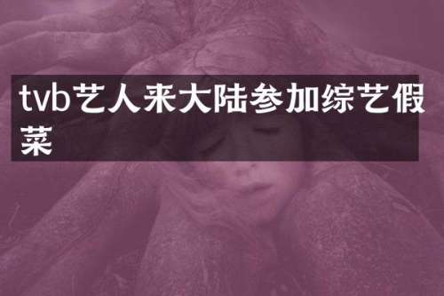 tvb艺人来大陆参加综艺假菜