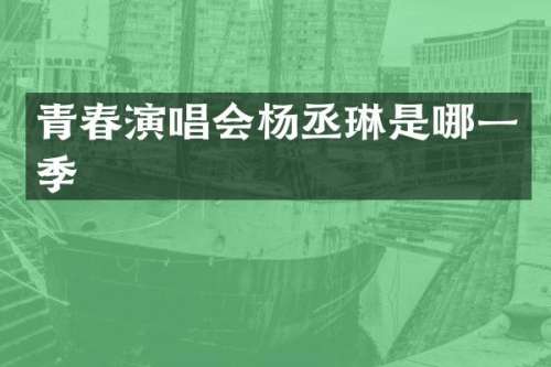 青春演唱会杨丞琳是哪一季