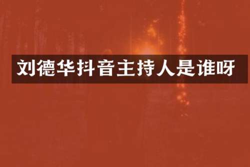 刘德华抖音主持人是谁呀