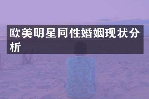 欧美明星同性婚姻现状分析