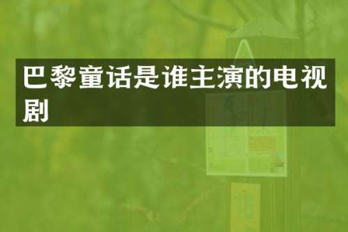 巴黎童话是谁主演的电视剧
