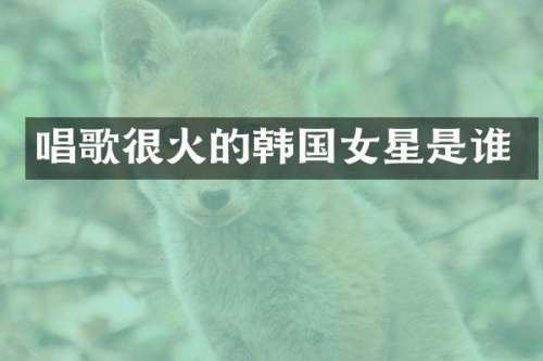 唱歌很火的韩国女星是谁