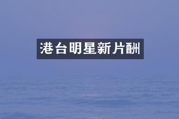 港台明星新片酬