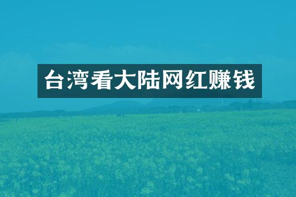 台湾看大陆网红赚钱