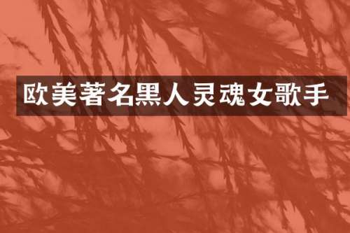 欧美著名黑人灵魂女歌手