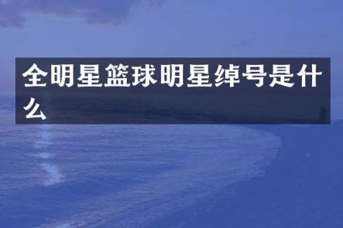 全明星篮球明星绰号是什么
