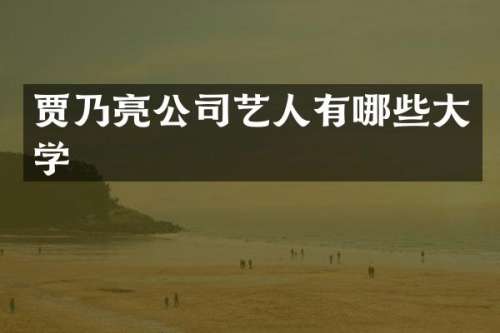 贾乃亮公司艺人有哪些大学