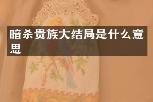 暗杀贵族大结局是什么意思