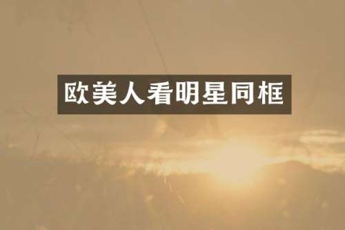 欧美人看明星同框