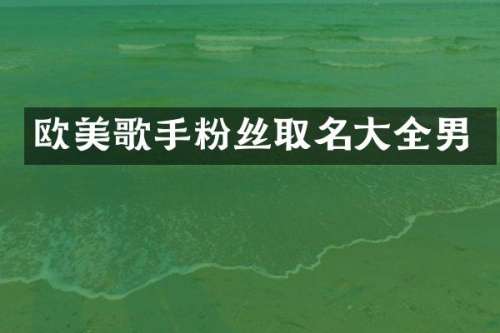 欧美歌手粉丝取名大全男