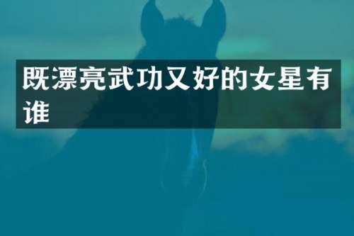 既漂亮武功又好的女星有谁