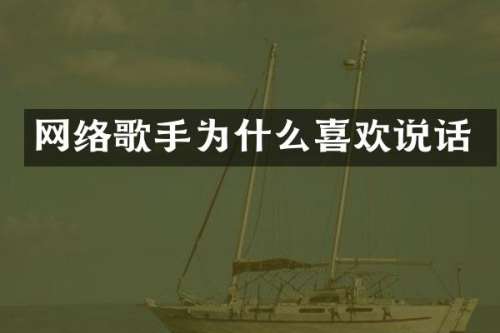 网络歌手为什么喜欢说话