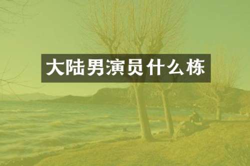 大陆男演员什么栋