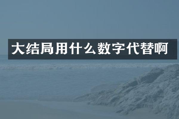 大结局用什么数字代替啊
