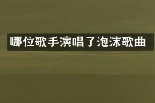 哪位歌手演唱了泡沫歌曲