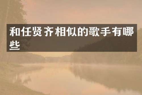 和任贤齐相似的歌手有哪些