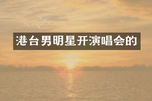 港台男明星开演唱会的