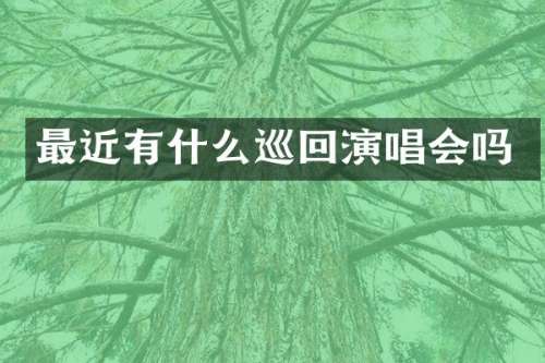 最近有什么巡回演唱会吗