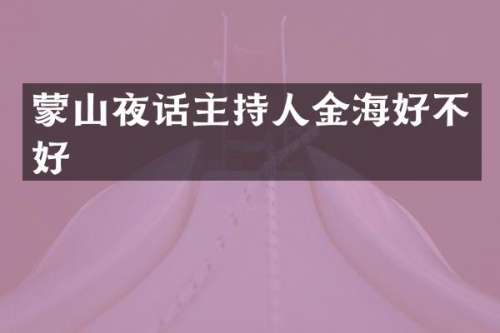 蒙山夜话主持人金海好不好