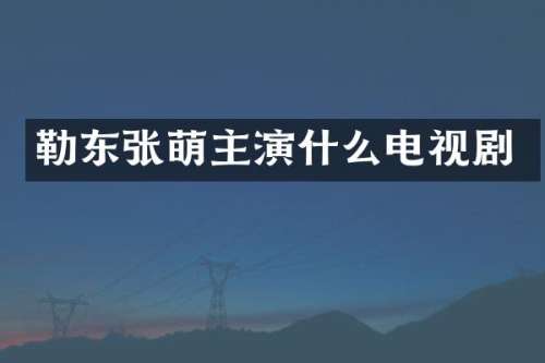 勒东张萌主演什么电视剧