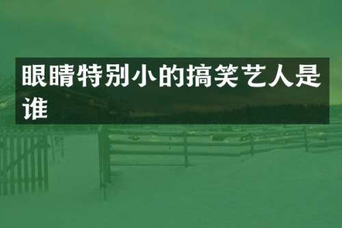 眼睛特别小的搞笑艺人是谁