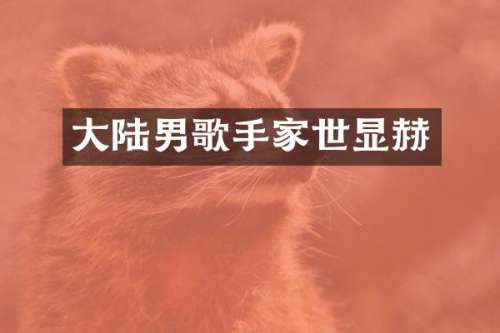 大陆男歌手家世显赫