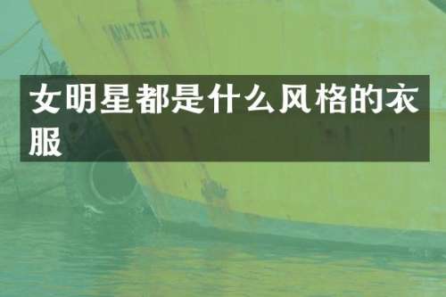 女明星都是什么风格的衣服