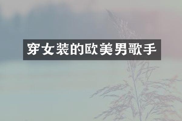 穿女装的欧美男歌手