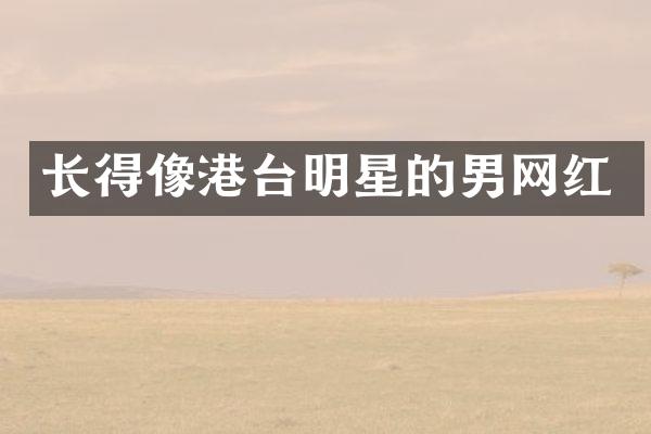 长得像港台明星的男网红