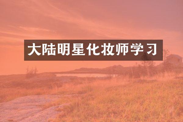 大陆明星化妆师学习