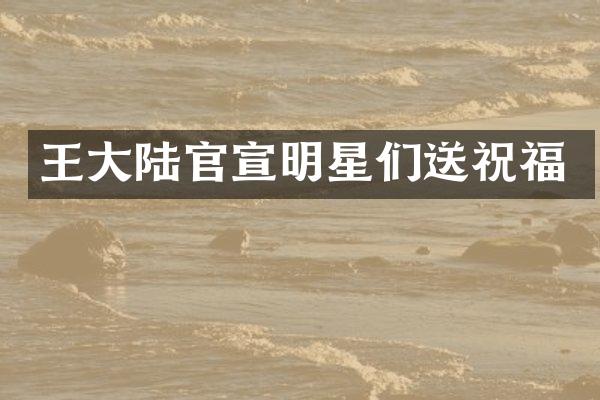 王大陆官宣明星们送祝福