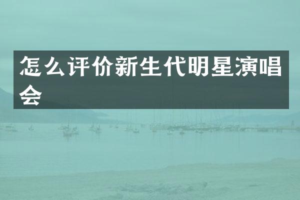 怎么评价新生代明星演唱会
