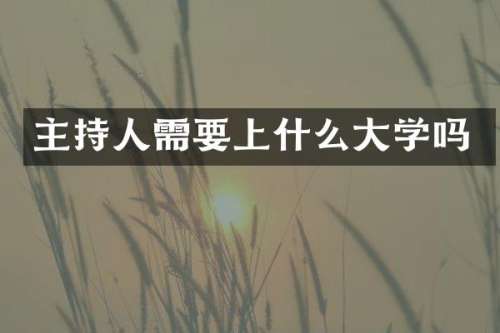 主持人需要上什么大学吗
