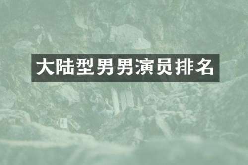 大陆型男男演员排名