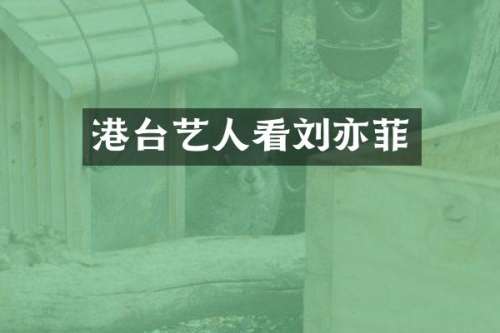 港台艺人看刘亦菲