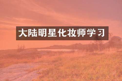 大陆明星化妆师学习