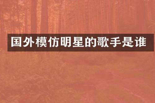 国外模仿明星的歌手是谁