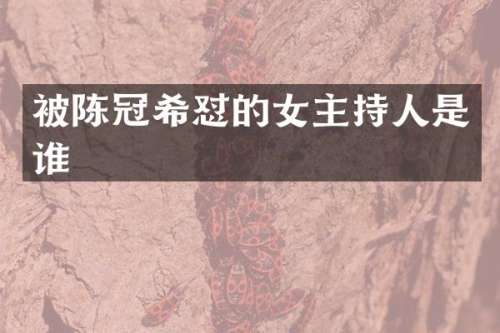被陈冠希怼的女主持人是谁